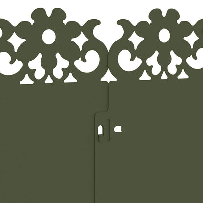 Bordure per prato 10 pcs Verde oliva 103 x 0,05 x 22 cm Acciaio