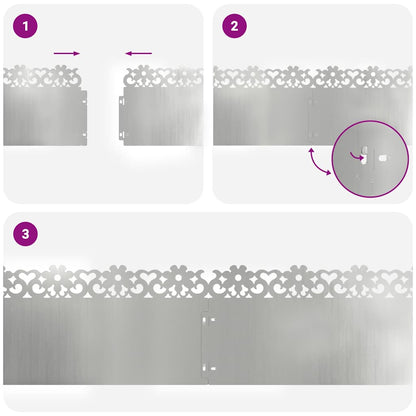 Bordure per prato 30 pcs Argento 103 x 0,05 x 22 cm | homemem39