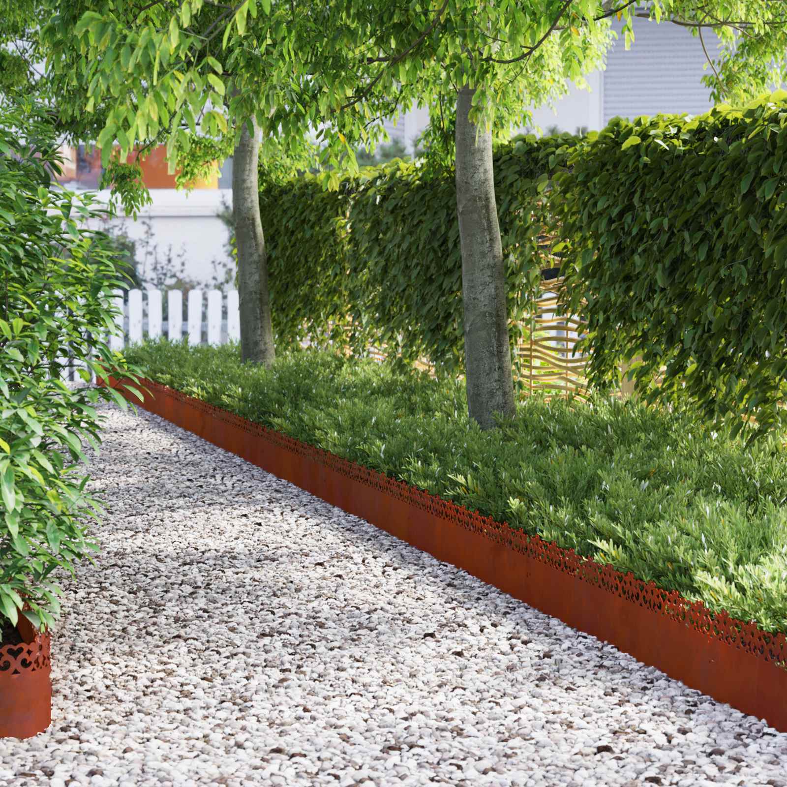 Bordure per prato 30 pcs Ruggine 103 x 0,05 x 22 cm | homemem39