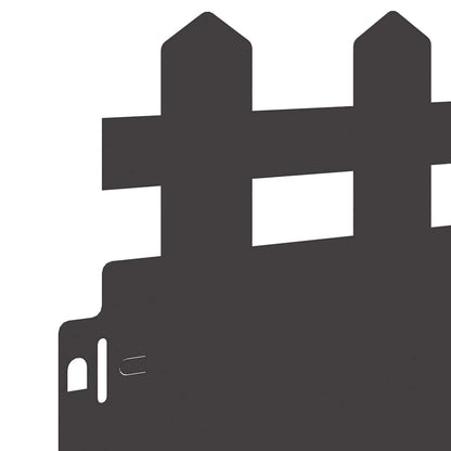 Bordure per prato 20 pcs Nero 103 x 0,05 x 22 cm Acciaio