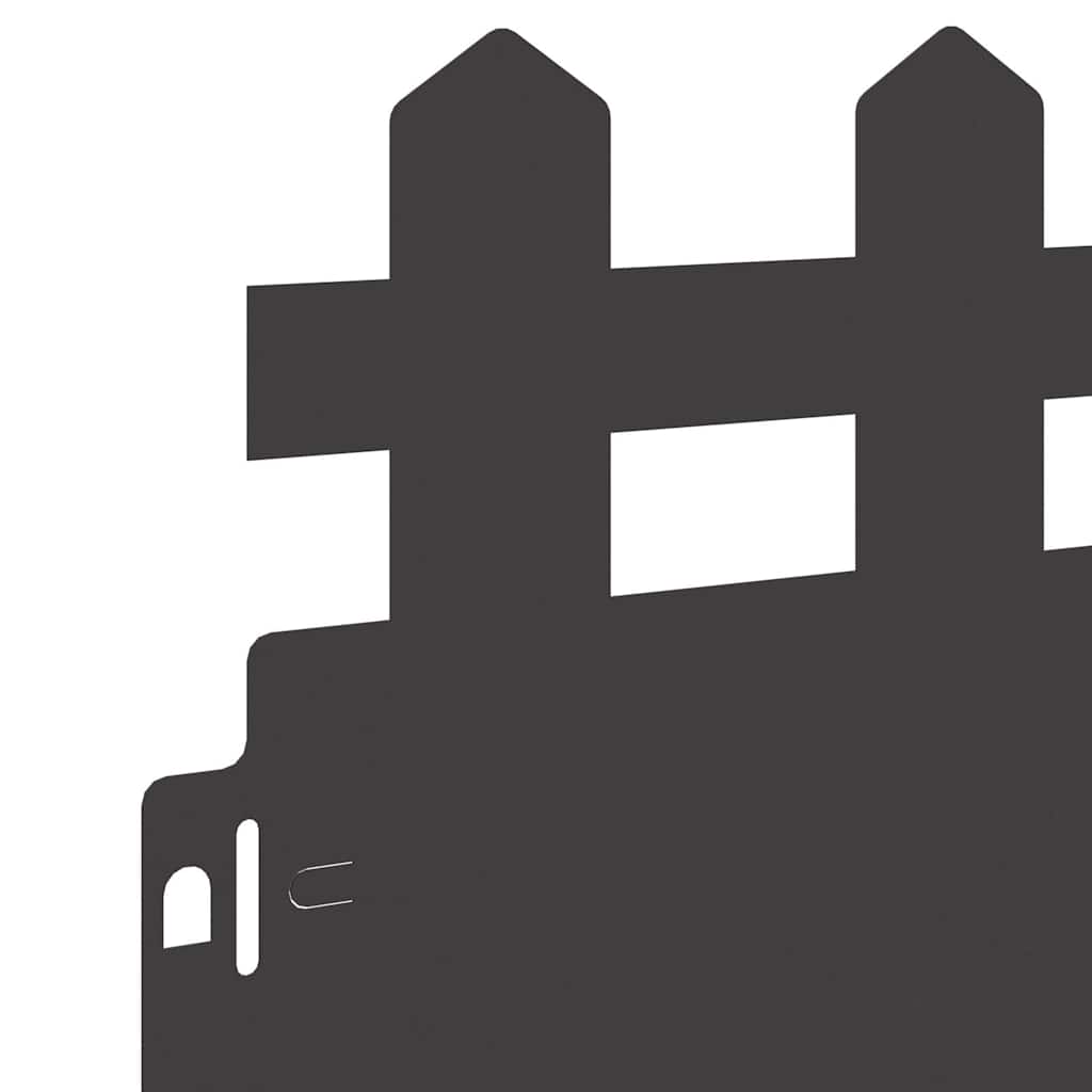 Bordure per prato 30 pcs Nero 103 x 0,05 x 22 cm Acciaio