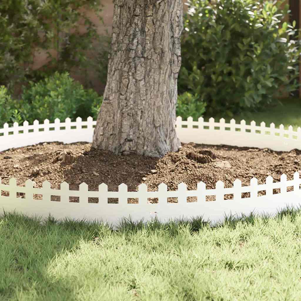 Bordure per prato 10 pcs Bianco 103 x 0,05 x 22 cm Acciaio