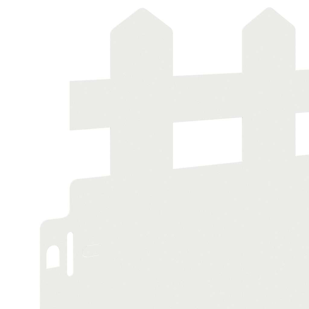 Bordure per prato 20 pcs Bianco 103 x 0,05 x 22 cm Acciaio