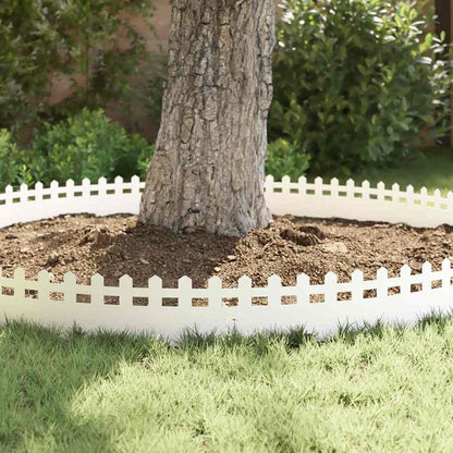 Bordure per prato 30 pcs Bianco 103 x 0,05 x 22 cm Acciaio