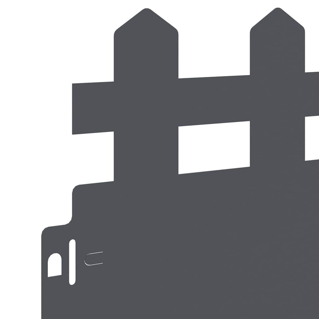 Bordure per prato 20 pcs Antracite 103 x 0,05 x 22 cm Acciaio