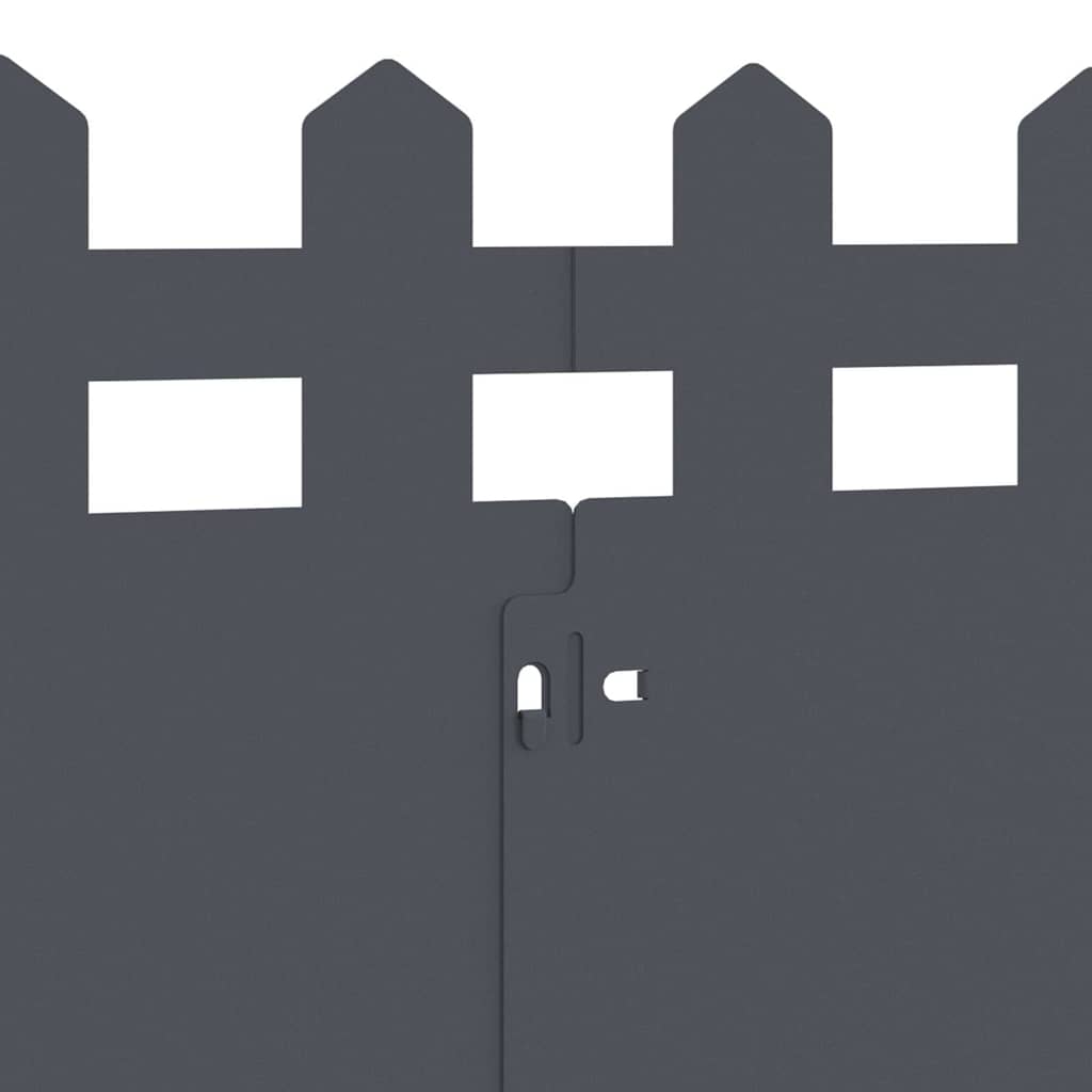 Bordure per prato 20 pcs Antracite 103 x 0,05 x 22 cm Acciaio