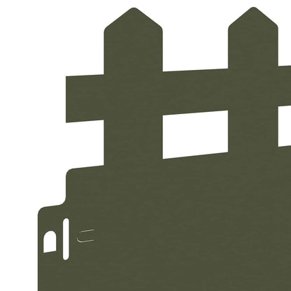 Bordure per prato 10 pcs Verde oliva 103 x 0,05 x 22 cm Acciaio