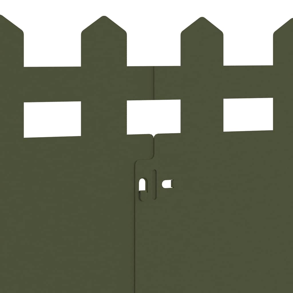 Bordure per prato 10 pcs Verde oliva 103 x 0,05 x 22 cm Acciaio