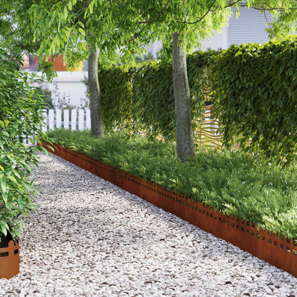 Bordure per prato 10 pcs Ruggine 103 x 0,05 x 22 cm | homemem39