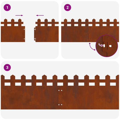 Bordure per prato 20 pcs Ruggine 103 x 0,05 x 22 cm | homemem39