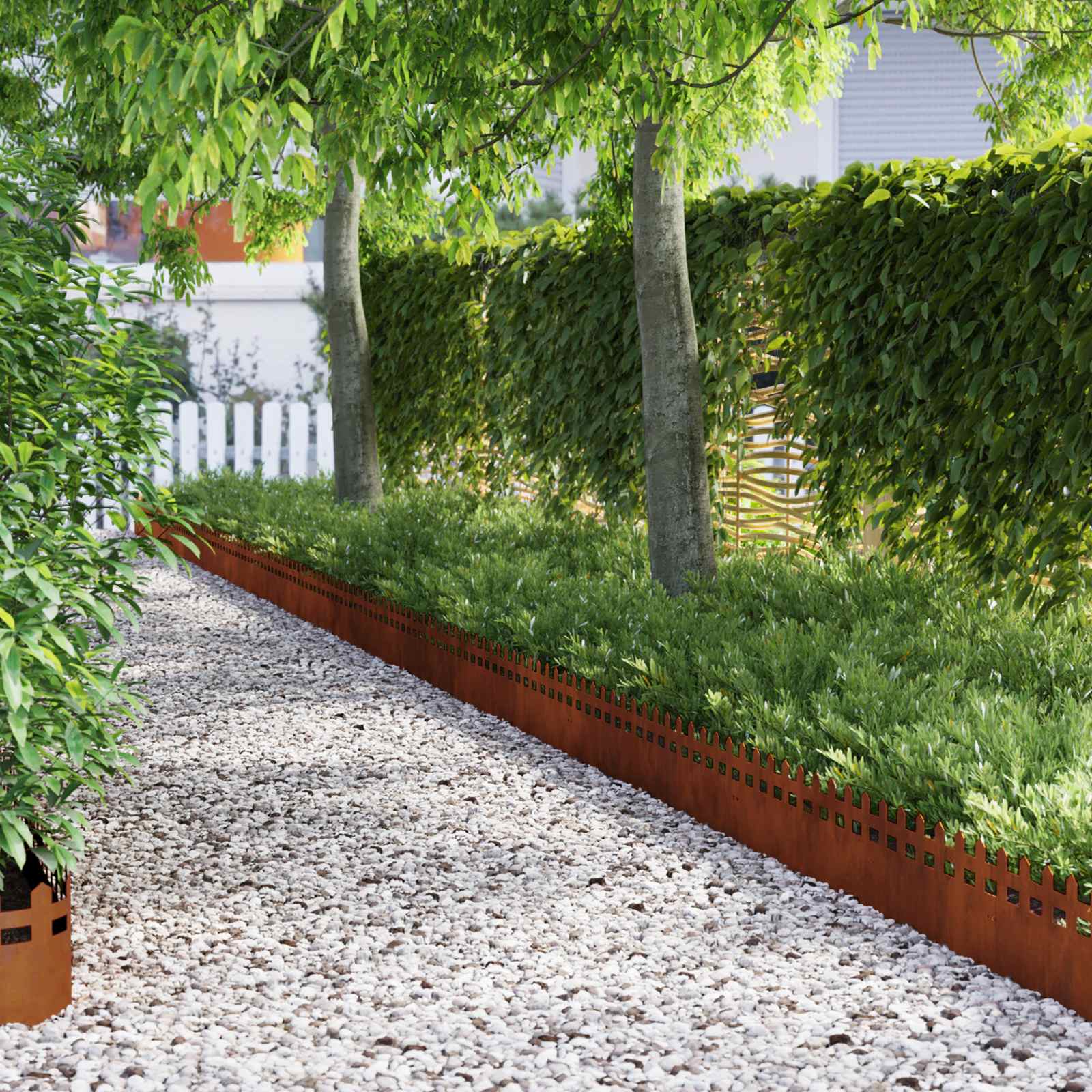 Bordure per prato 30 pcs Ruggine 103 x 0,05 x 22 cm | homemem39