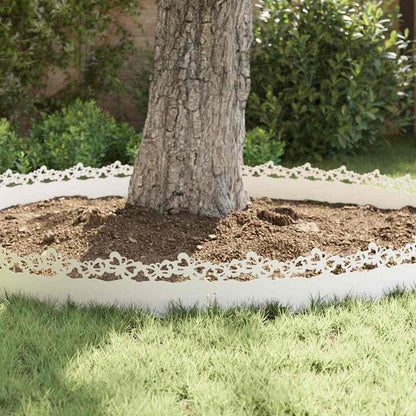 Bordure per prato 10 pcs Bianco 103 x 0,05 x 22 cm Acciaio