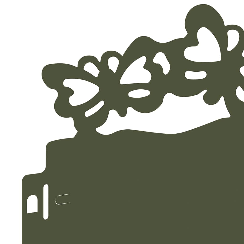 Bordure per prato 20 pcs Verde oliva 103 x 0,05 x 22 cm Acciaio