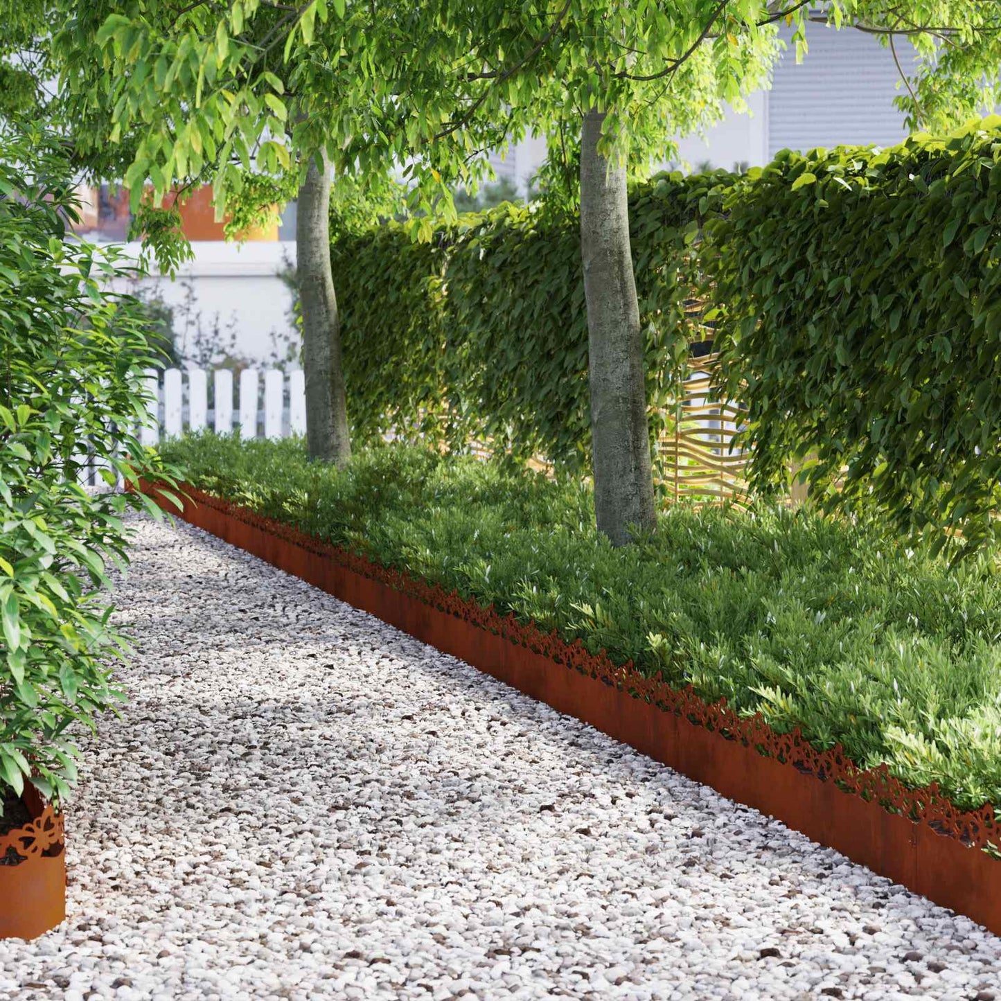 Bordure per prato 10 pcs Ruggine 103 x 0,05 x 22 cm | homemem39