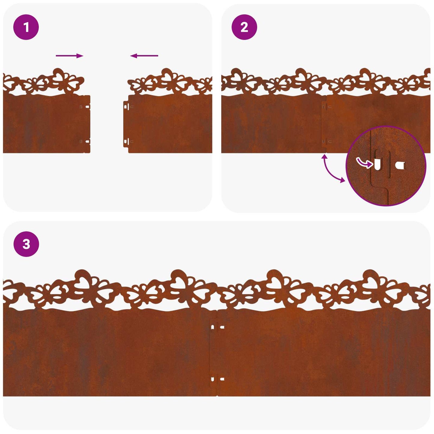 Bordure per prato 10 pcs Ruggine 103 x 0,05 x 22 cm | homemem39