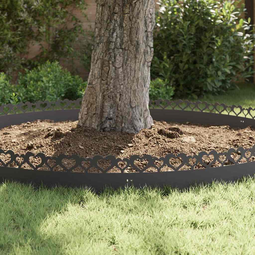 Bordure per prato 20 pcs 103 x 0,05 x 22 cm Acciaio Nero