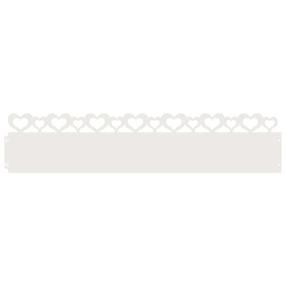 Bordure per prato 10 pcs Bianco 103 x 0,05 x 22 cm Acciaio