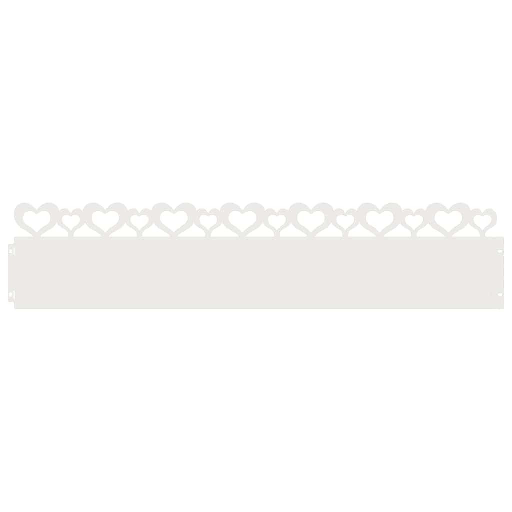 Bordure per prato 20 pcs Bianco 103 x 0,05 x 22 cm Acciaio