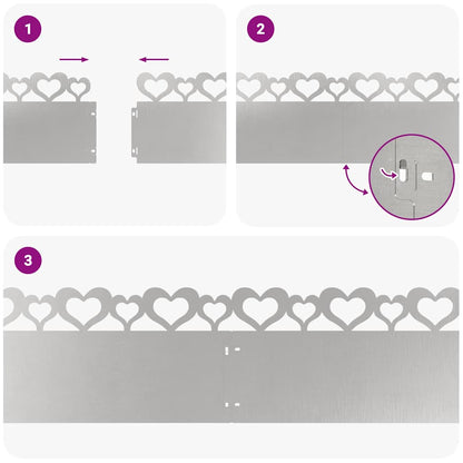 Bordure per prato 10 pcs Argento 103 x 0,05 x 22 cm