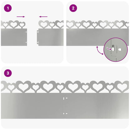 Bordure per prato 20 pcs Argento 103 x 0,05 x 22 cm