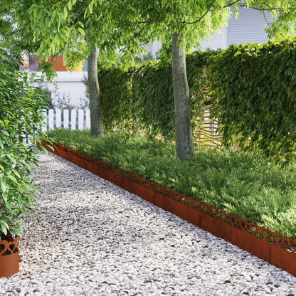Bordure per prato 10 pcs Ruggine 103 x 0,05 x 22 cm | homemem39