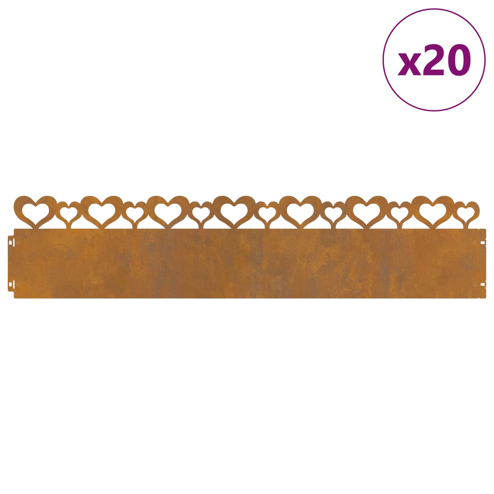 Bordure per prato 20 pcs Ruggine 103 x 0,05 x 22 cm | homemem39