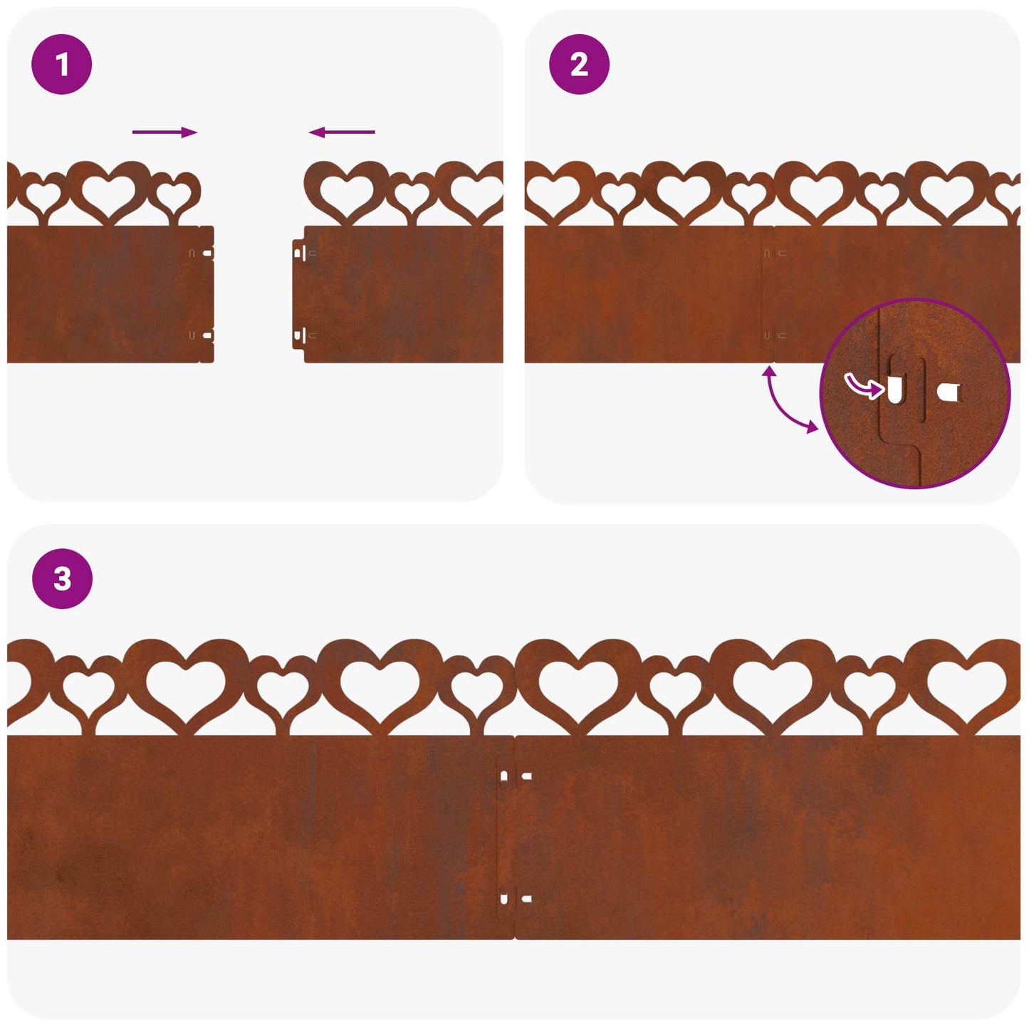 Bordure per prato 30 pcs Ruggine 103 x 0,05 x 22 cm | homemem39
