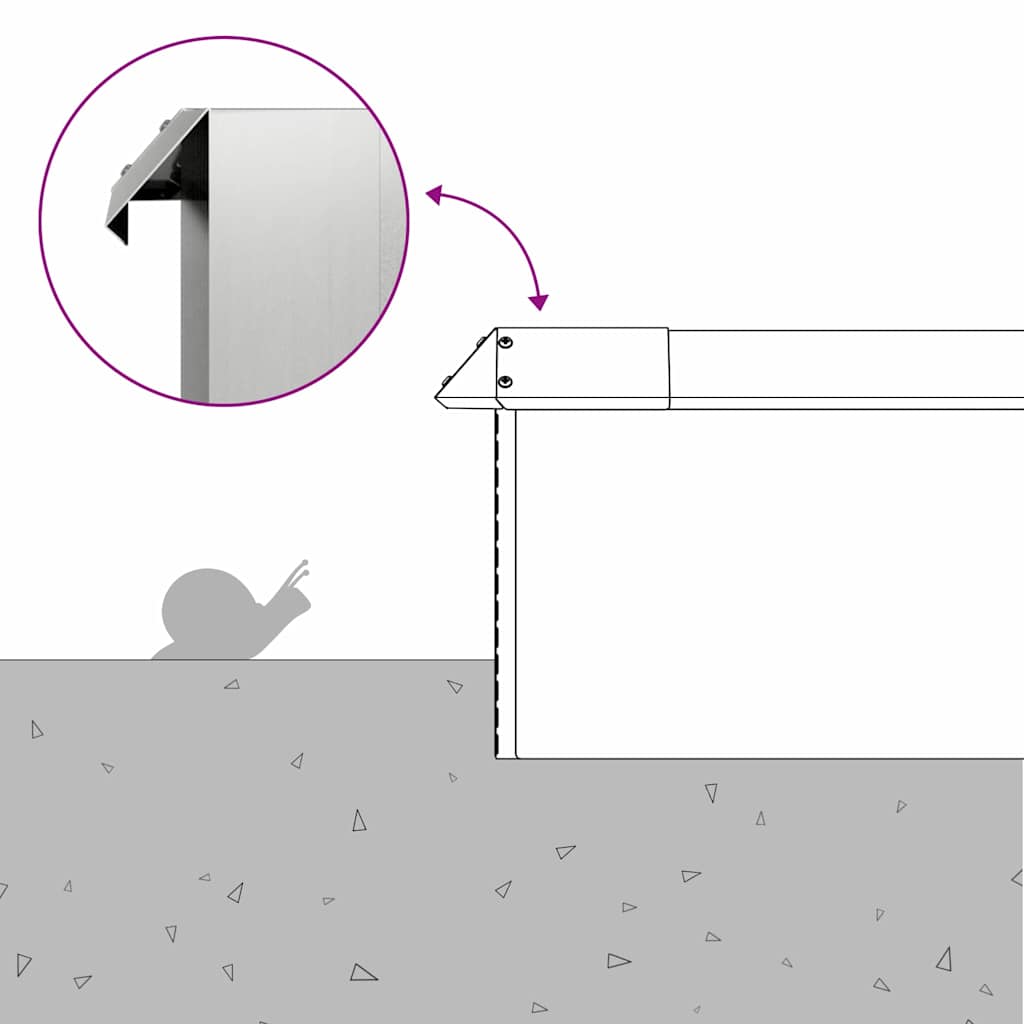 Recinto per lumache Argento 50 x 3,5 x 25 cm Acciaio zincato