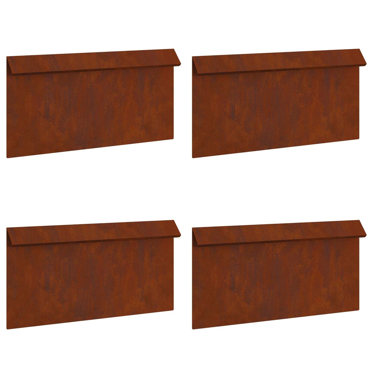 Recinto per lumache 4 pcs Ruggine 50 x 3,5 x 25 cm | homemem39
