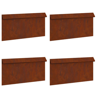 Recinto per lumache 4 pcs Ruggine 50 x 3,5 x 25 cm | homemem39