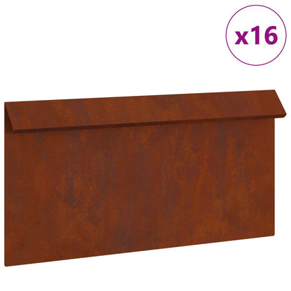 Recinto per lumache 16 pcs Ruggine 50 x 3,5 x 25 cm | homemem39