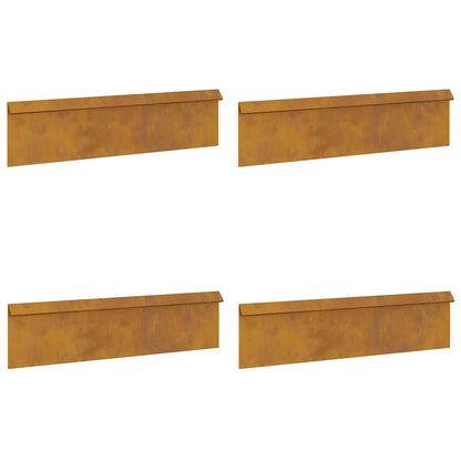 Recinto per lumache 4 pcs Ruggine 100 x 3,5 x 25 cm