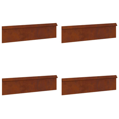 Recinto per lumache 4 pcs Ruggine 100 x 3,5 x 25 cm | homemem39