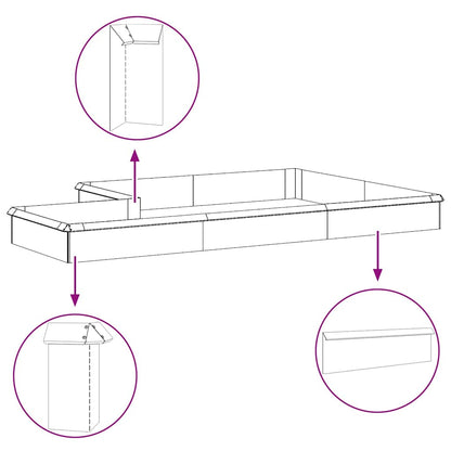 Recinto per lumache 4 pcs Ruggine 100 x 3,5 x 25 cm