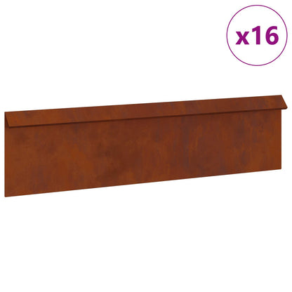 Recinto per lumache 16 pcs Ruggine 100 x 3,5 x 25 cm | homemem39