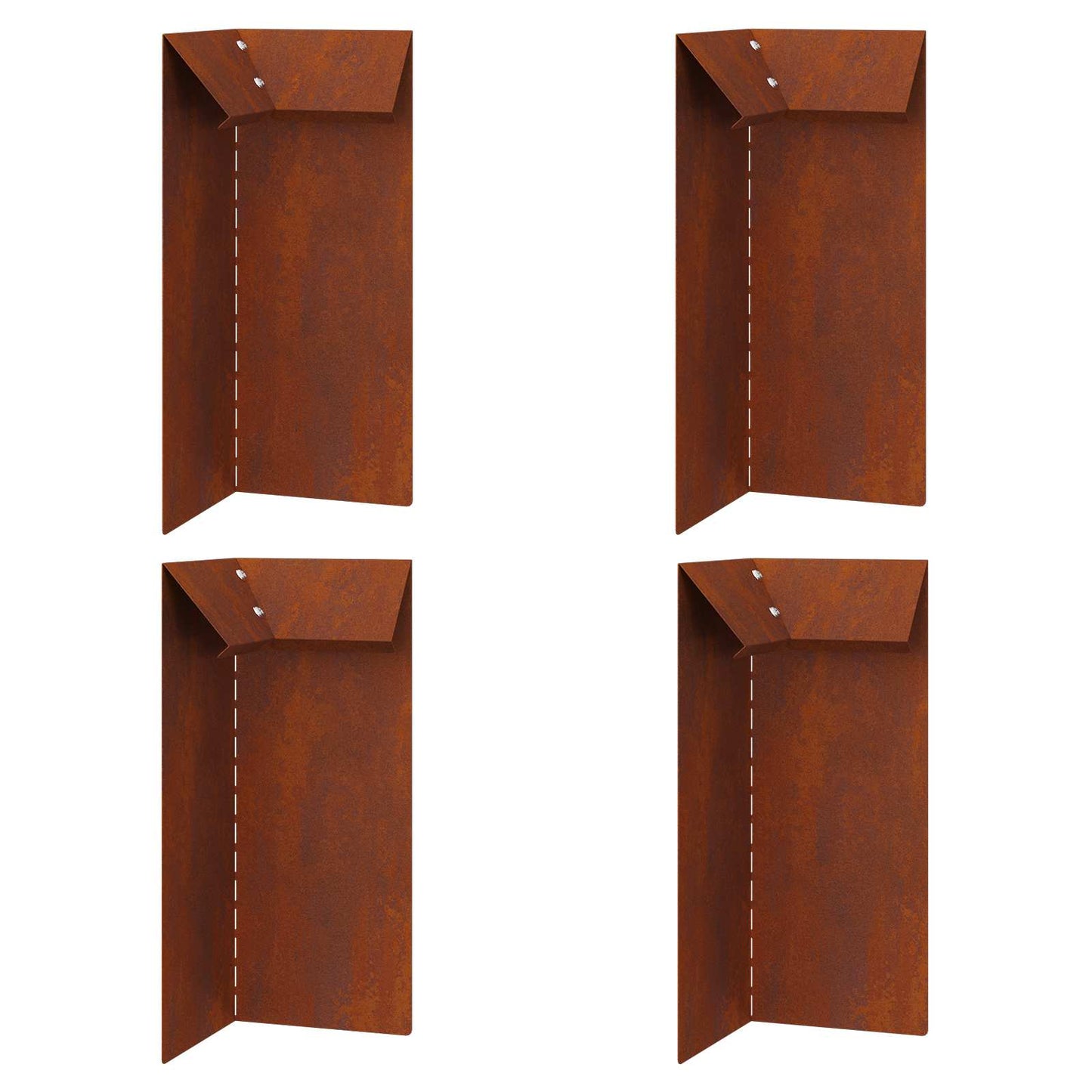 Recinto per lumache 4 pcs Ruggine 10 x 10 x 25 cm | homemem39