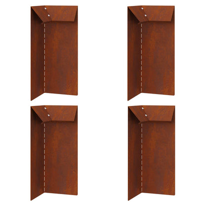 Recinto per lumache 4 pcs Ruggine 10 x 10 x 25 cm | homemem39