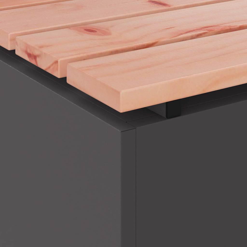 Panchina da giardino Nero 80 x 40 x 43 cm Acciaio | homemem39