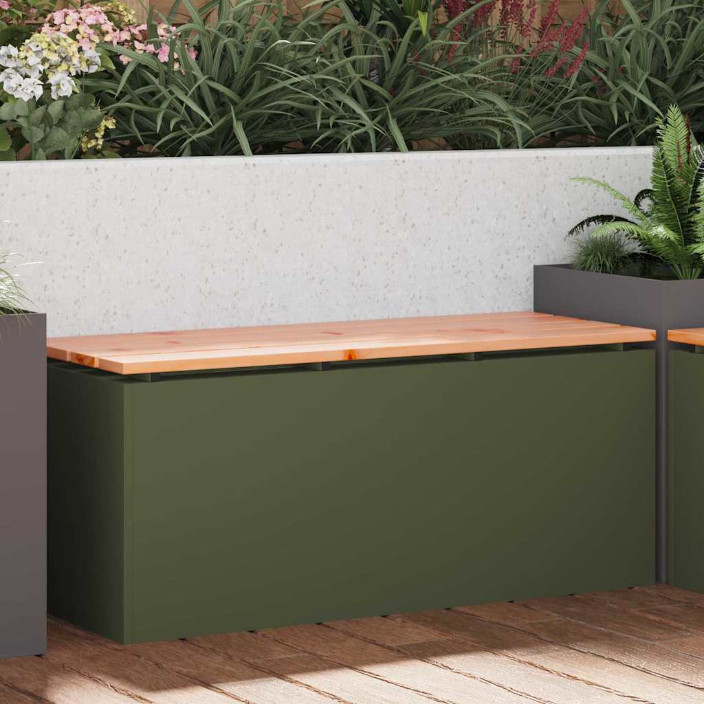 Panchina da giardino Oliver verde 100 x 40 x 43 cm Acciaio