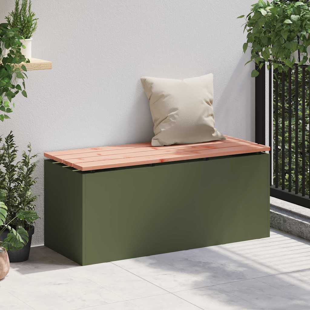 Panchina da giardino Oliver verde 100 x 40 x 43 cm Acciaio