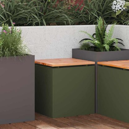 Panchina da giardino Oliver verde 40 x 40 x 43 cm Acciaio