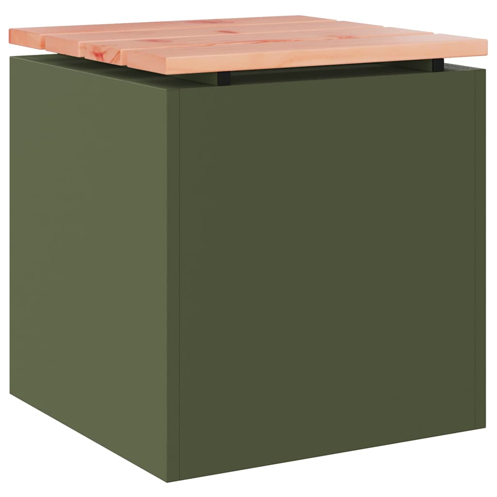 Panchina da giardino Oliver verde 40 x 40 x 43 cm Acciaio