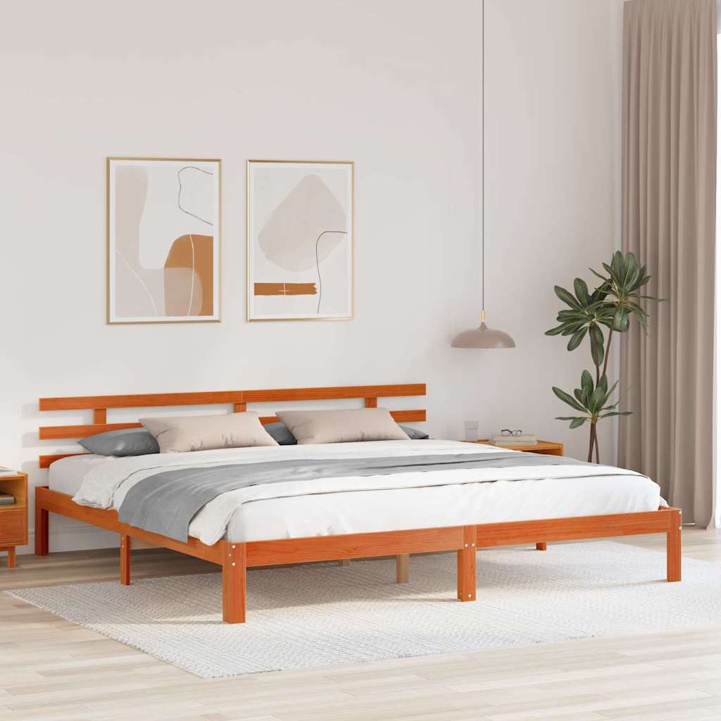 Struttura del letto Marrone cerato 203.5 x 205.5 x 69.5 cm | homemem39