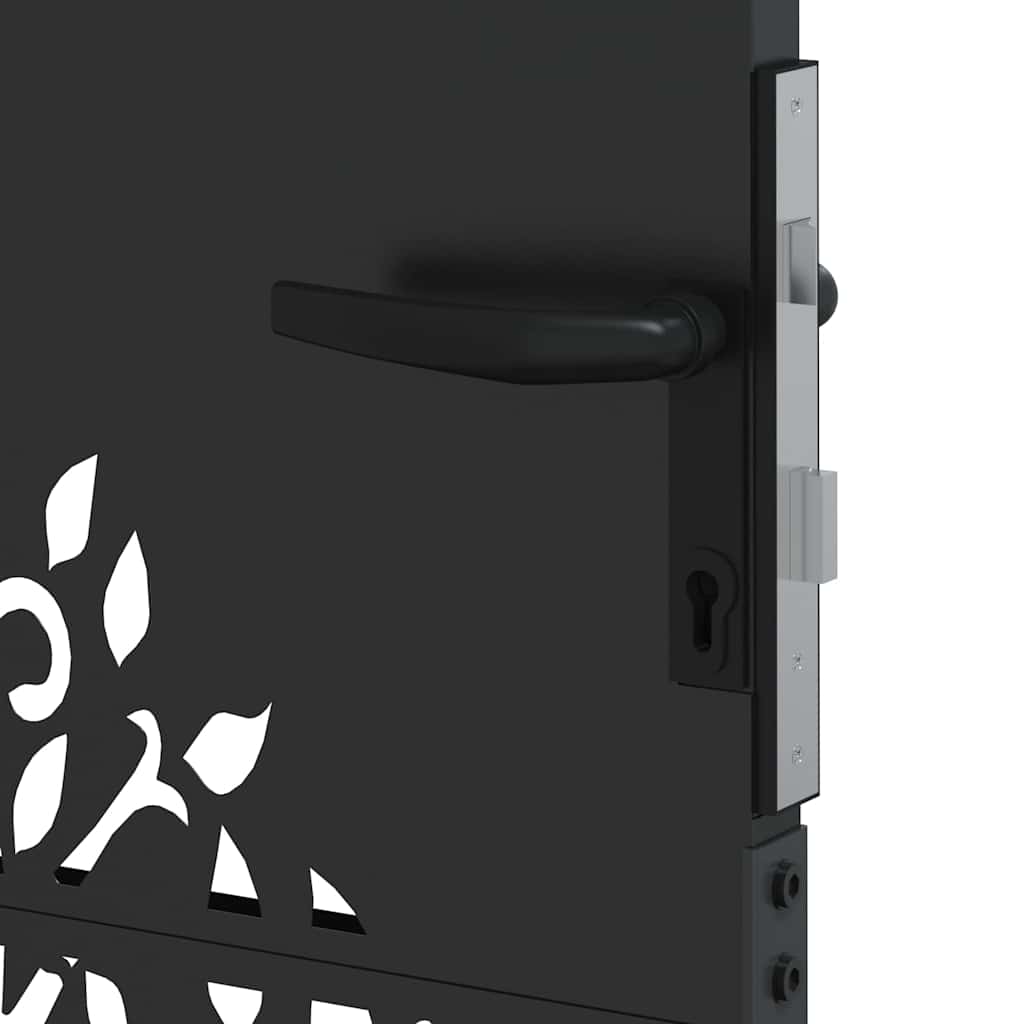 Cancello da giardino con blocco Nero 85 x 100 cm | homemem39
