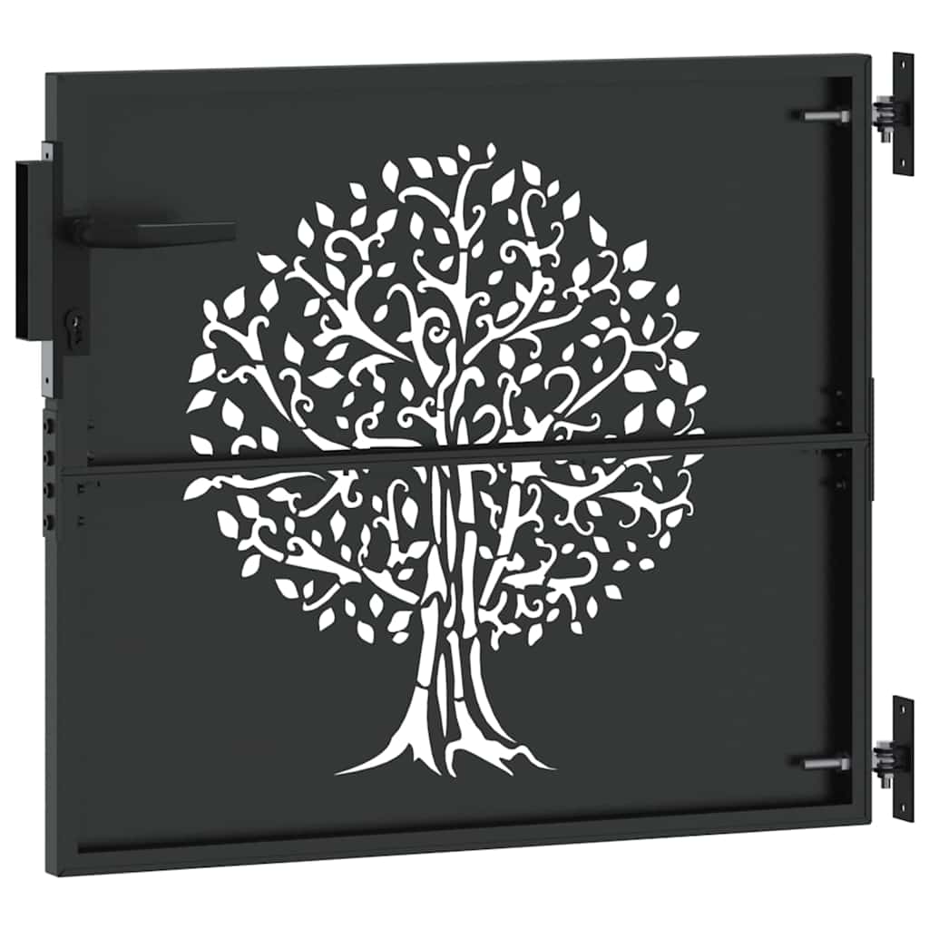 Cancello da giardino con blocco Nero 85 x 100 cm | homemem39