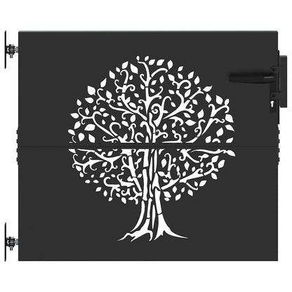 Cancello da giardino con blocco Nero 85 x 100 cm