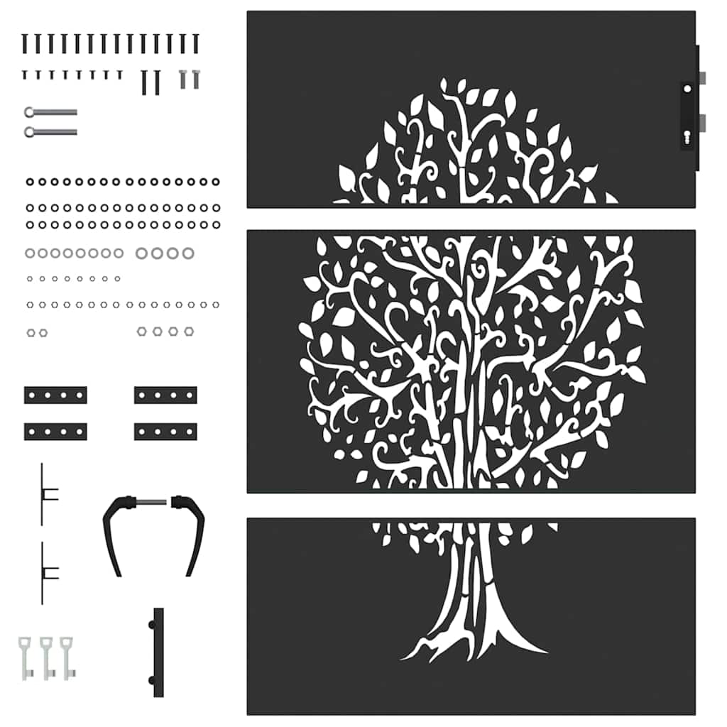 Cancello da giardino con blocco Nero 85 x 125 cm | homemem39