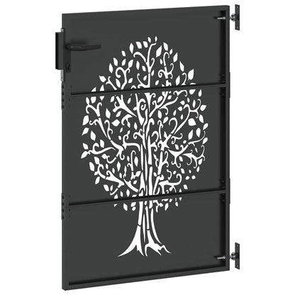 Cancello da giardino con blocco Nero 85 x 125 cm | homemem39