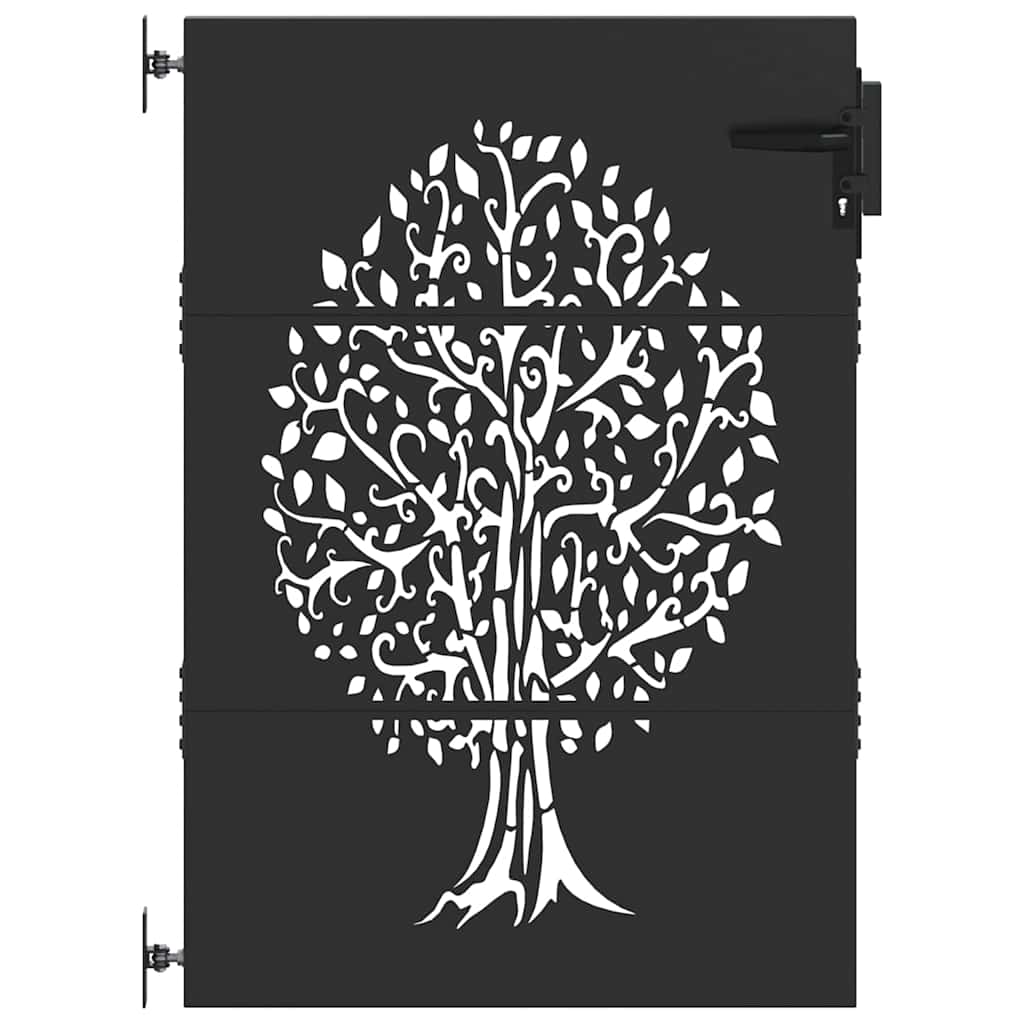 Cancello da giardino con blocco Nero 85 x 125 cm