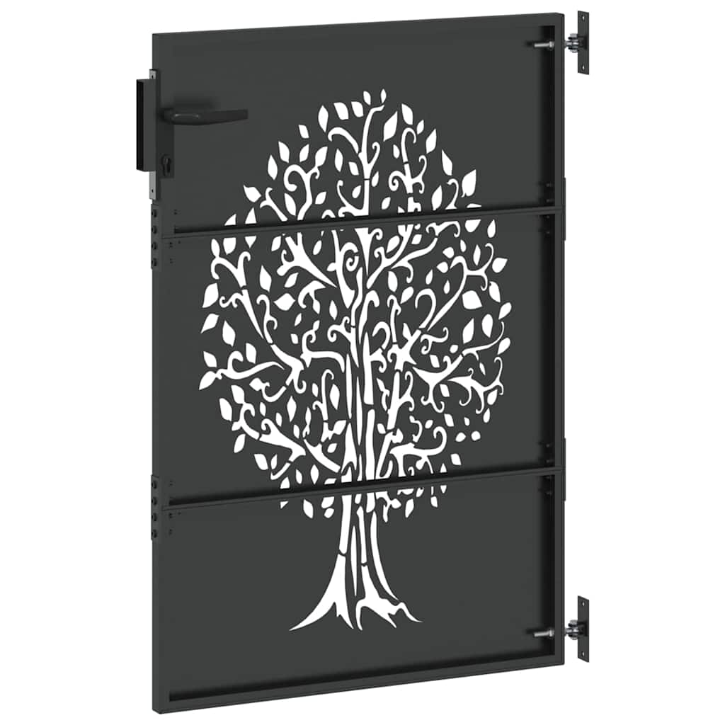 Cancello da giardino con blocco Nero 85 x 150 cm | homemem39